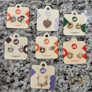 Oh clem set of 7 earring pairs and 1 necklace charm